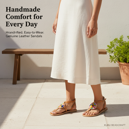 Kuku Beaded Leather Sandals