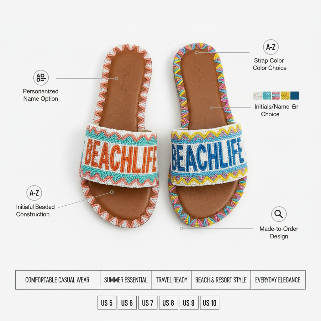Mwewe Beaded Sandals - Your Own Name