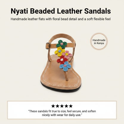 Nyati Beaded Leather Sandals