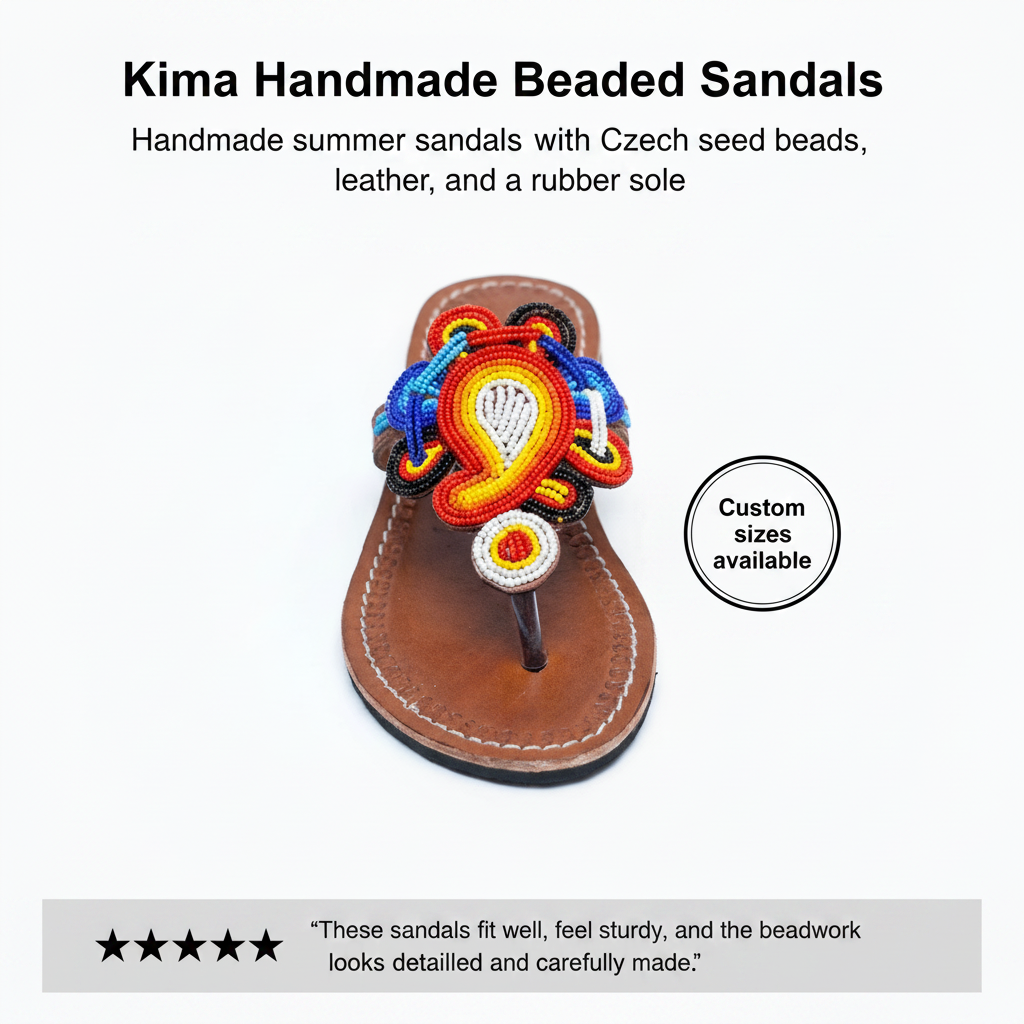 Kima Handmade Beaded Sandals