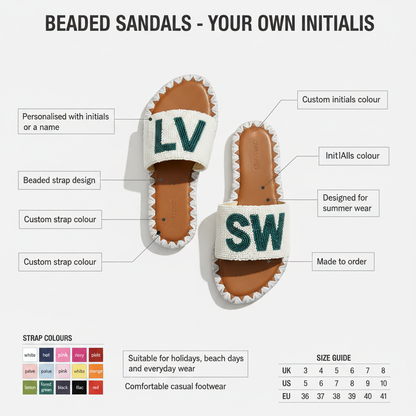 Chui Beaded Sandals - Your Own Initials