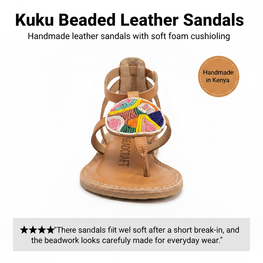 Kuku Beaded Leather Sandals