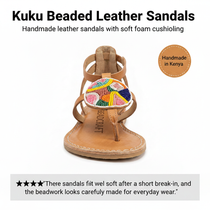 Kuku Beaded Leather Sandals